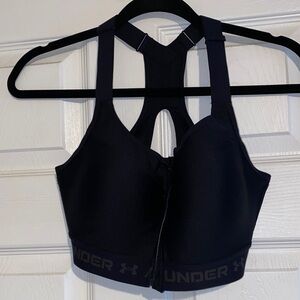 Under Armour Women's Black Zip-Front Sports Bra